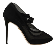 Dolce & Gabbana Black Stretch Tulle Stretch Boots Shoes -   -  Dolce & Gabbana.