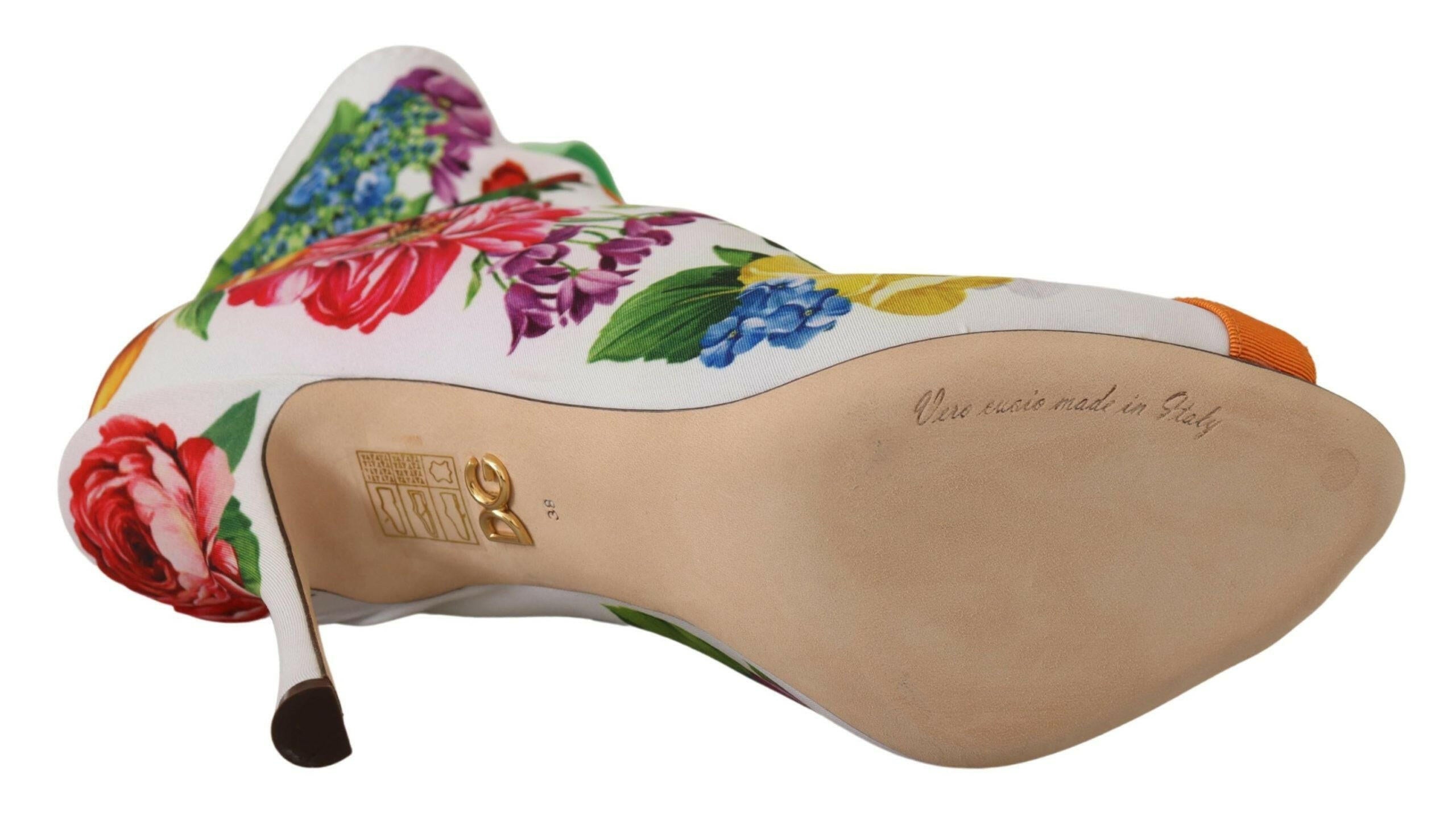 Dolce & Gabbana White Jersey Stretch Boots Open Toes Heels Shoes -   -  Dolce & Gabbana.