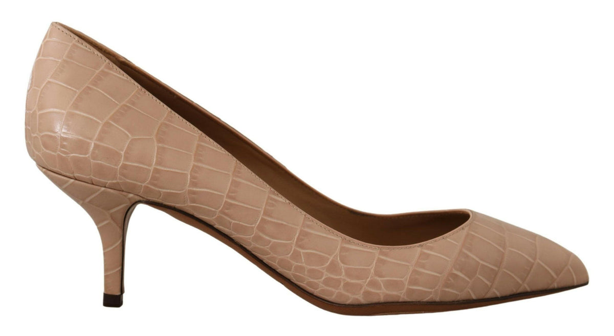Dolce & Gabbana Beige Leather Pointed Heels Pumps Shoes -   -  Dolce & Gabbana.