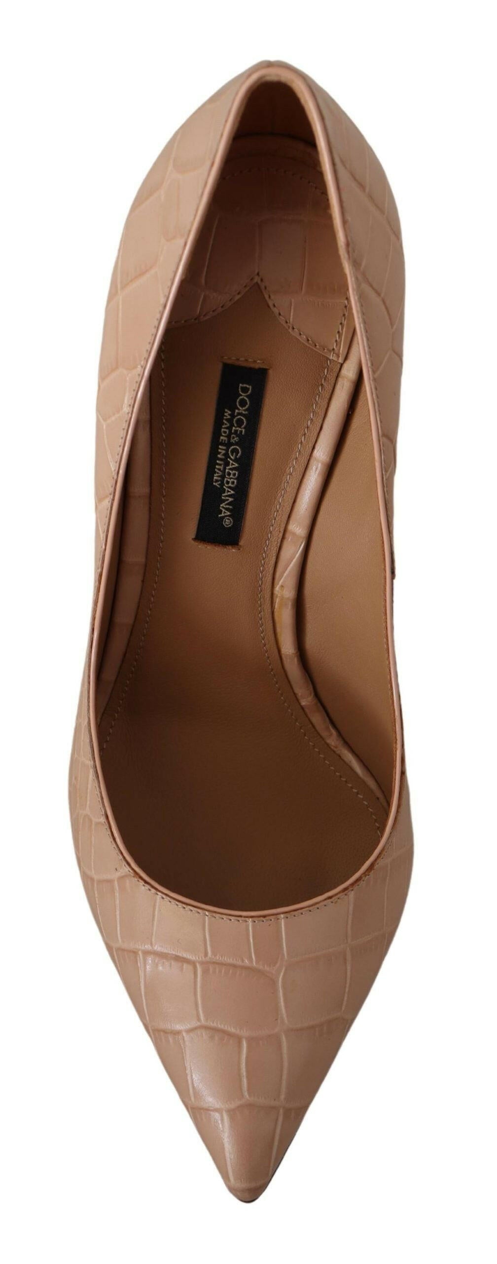 Dolce & Gabbana Beige Leather Bellucci Heels Pumps Shoes -   -  Dolce & Gabbana.