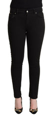Dolce & Gabbana Black Cotton Mid Waist Denim Slim Fit Jeans -   -  Dolce & Gabbana.