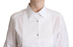 Dolce & Gabbana White Cotton Dress Collared Long Sleeves Shirt Top -   -  Dolce & Gabbana.