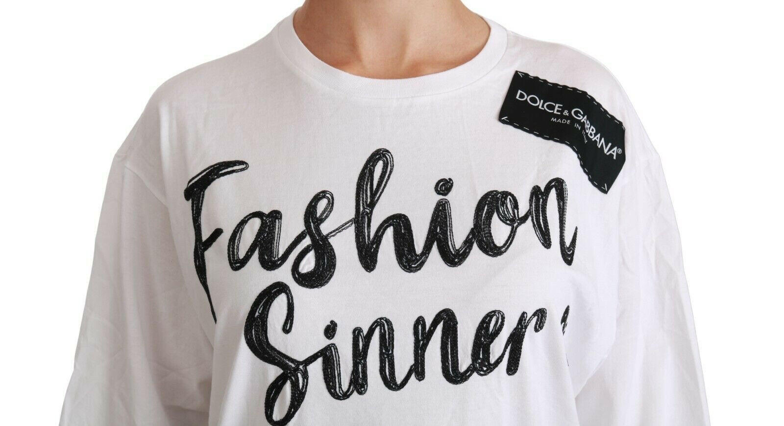 Dolce & Gabbana White Fashion Sinner Cotton Lace T-shirt Top -   -  Dolce & Gabbana.