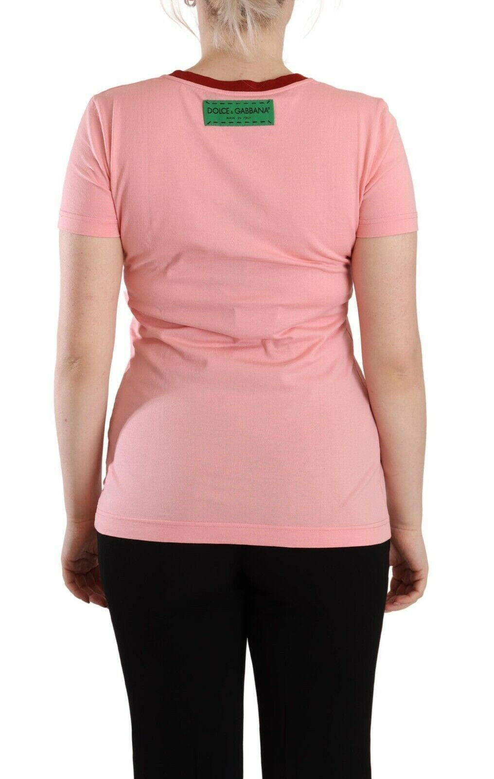 Dolce & Gabbana Pink Cotton Short Sleeves Crewneck T-shirt Top -   -  Dolce & Gabbana.