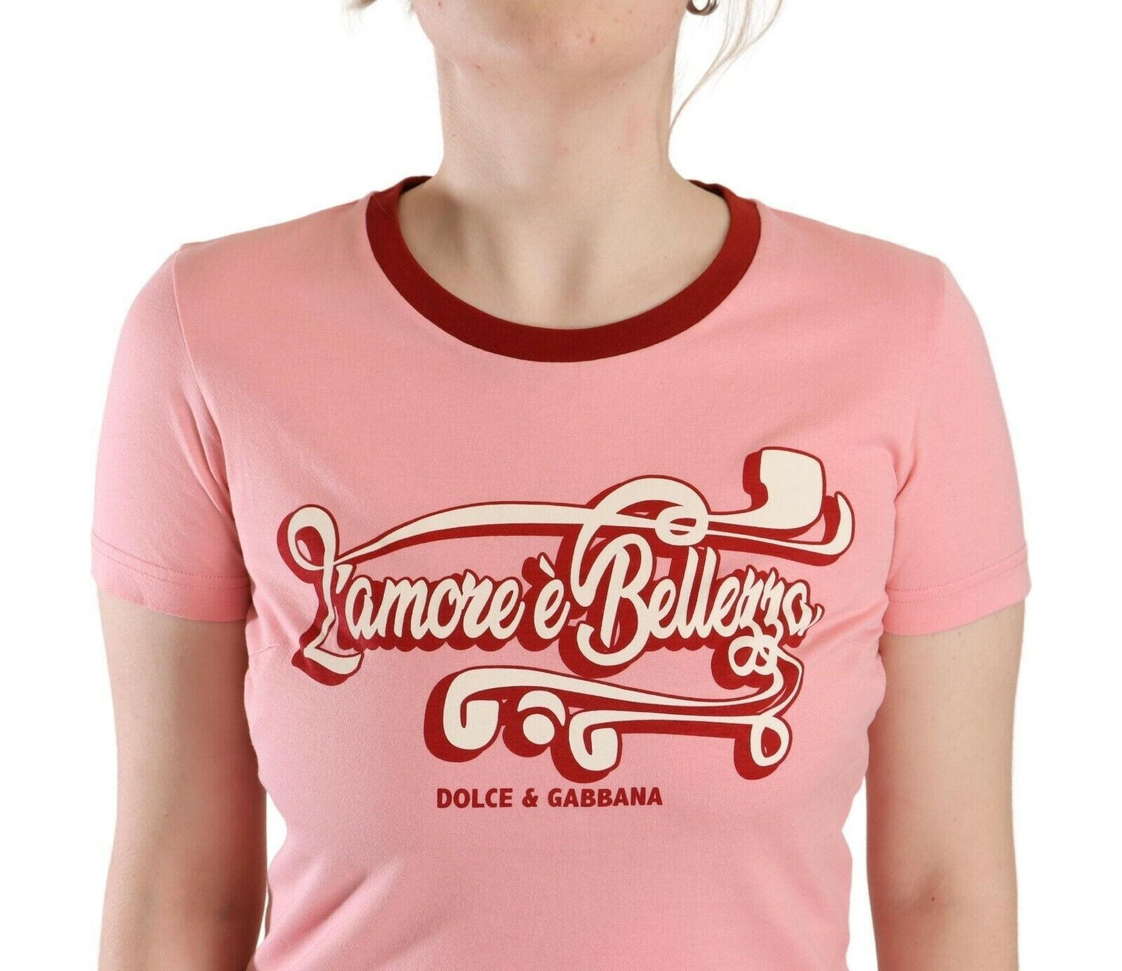 Dolce & Gabbana Pink Cotton Short Sleeves Crewneck T-shirt Top -   -  Dolce & Gabbana.