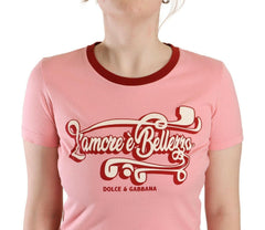 Dolce & Gabbana Pink Cotton Short Sleeves Crewneck T-shirt Top -   -  Dolce & Gabbana.