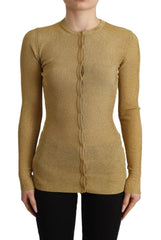 Dolce & Gabbana Gold Viscose Blend Buttons Cardigan Sweater -   -  Dolce & Gabbana.