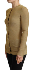Dolce & Gabbana Gold Viscose Blend Buttons Cardigan Sweater -   -  Dolce & Gabbana.