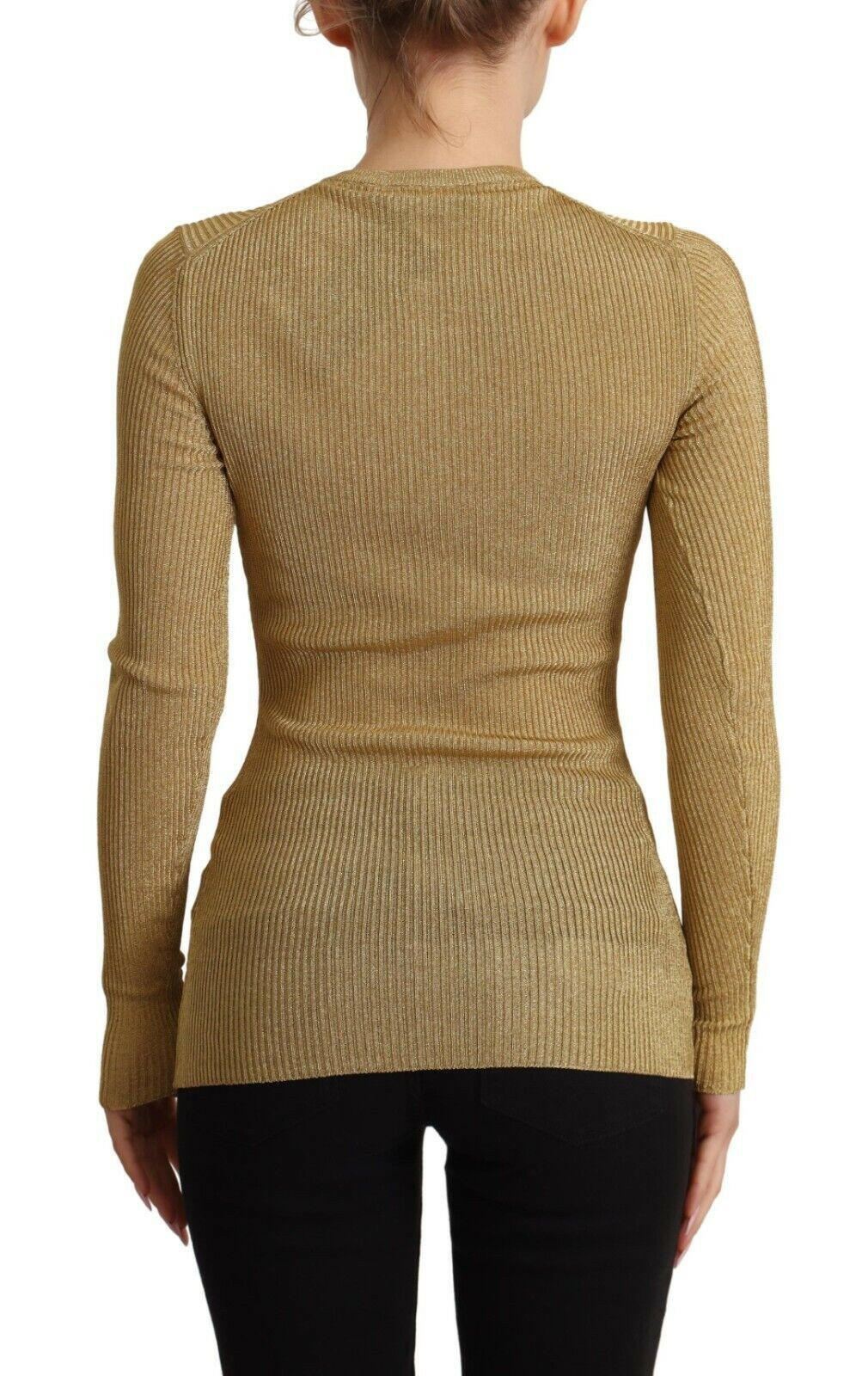 Dolce & Gabbana Gold Viscose Blend Buttons Cardigan Sweater -   -  Dolce & Gabbana.