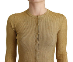Dolce & Gabbana Gold Viscose Blend Buttons Cardigan Sweater -   -  Dolce & Gabbana.