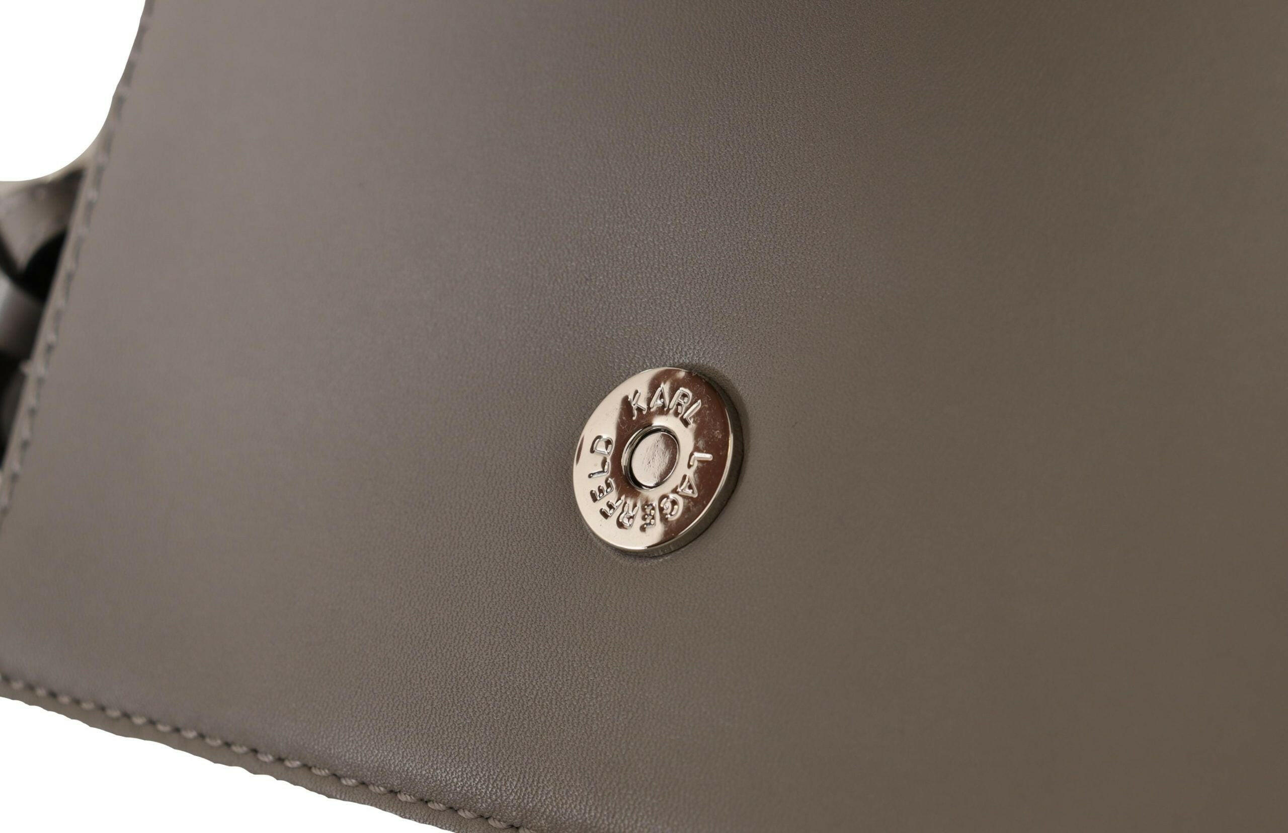 Karl Lagerfeld Elegant Grey Leather Crossbody Bag -  Luxury Cross Body Bag for Women -  Karl Lagerfeld.