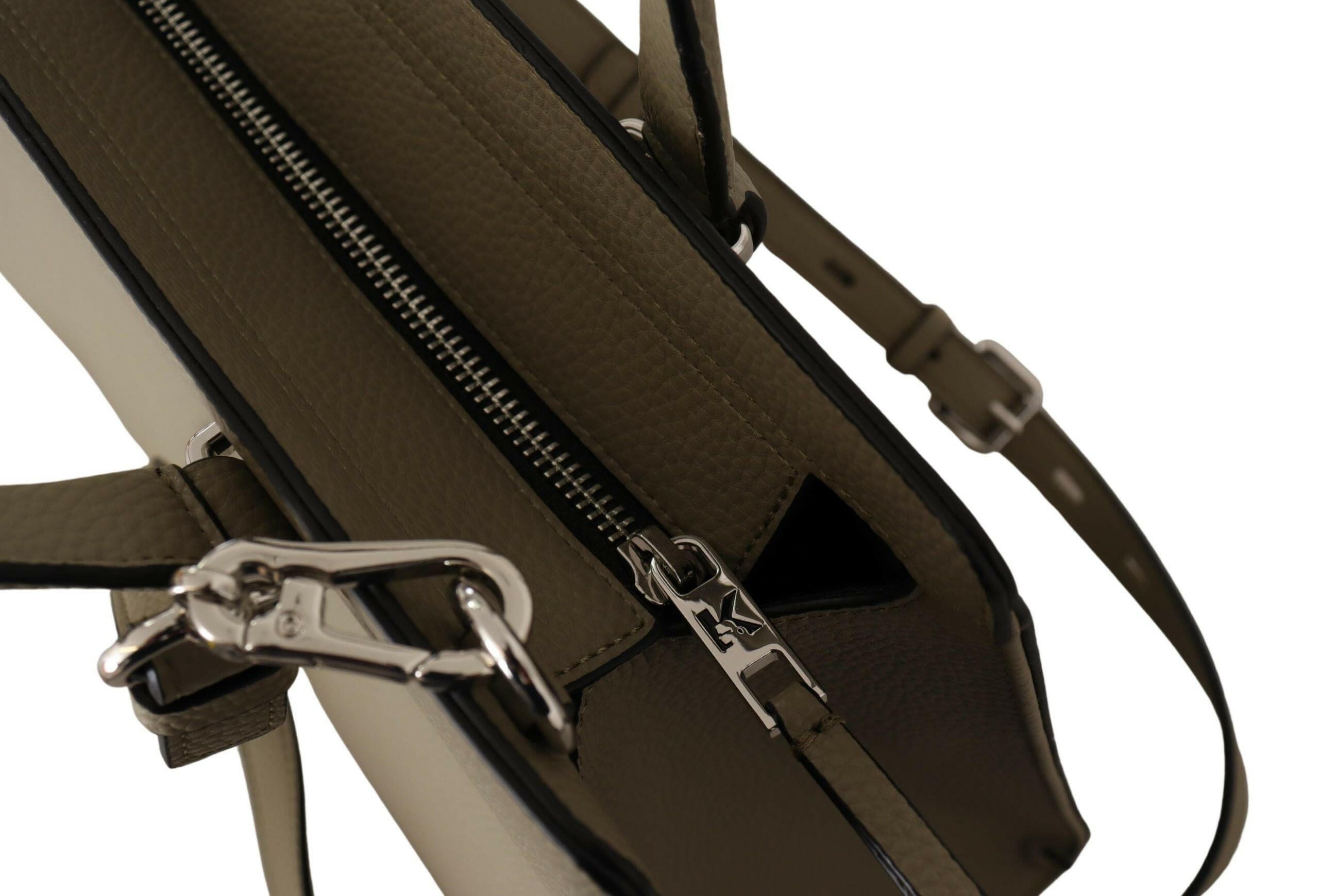 Karl Lagerfeld Enchanting Sage Green Leather Tote -  Luxury Shopper Bag for Women -  Karl Lagerfeld.