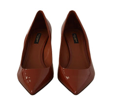 Dolce & Gabbana Brown Kitten Heels Pumps Patent Leather Shoes -   -  Dolce & Gabbana.