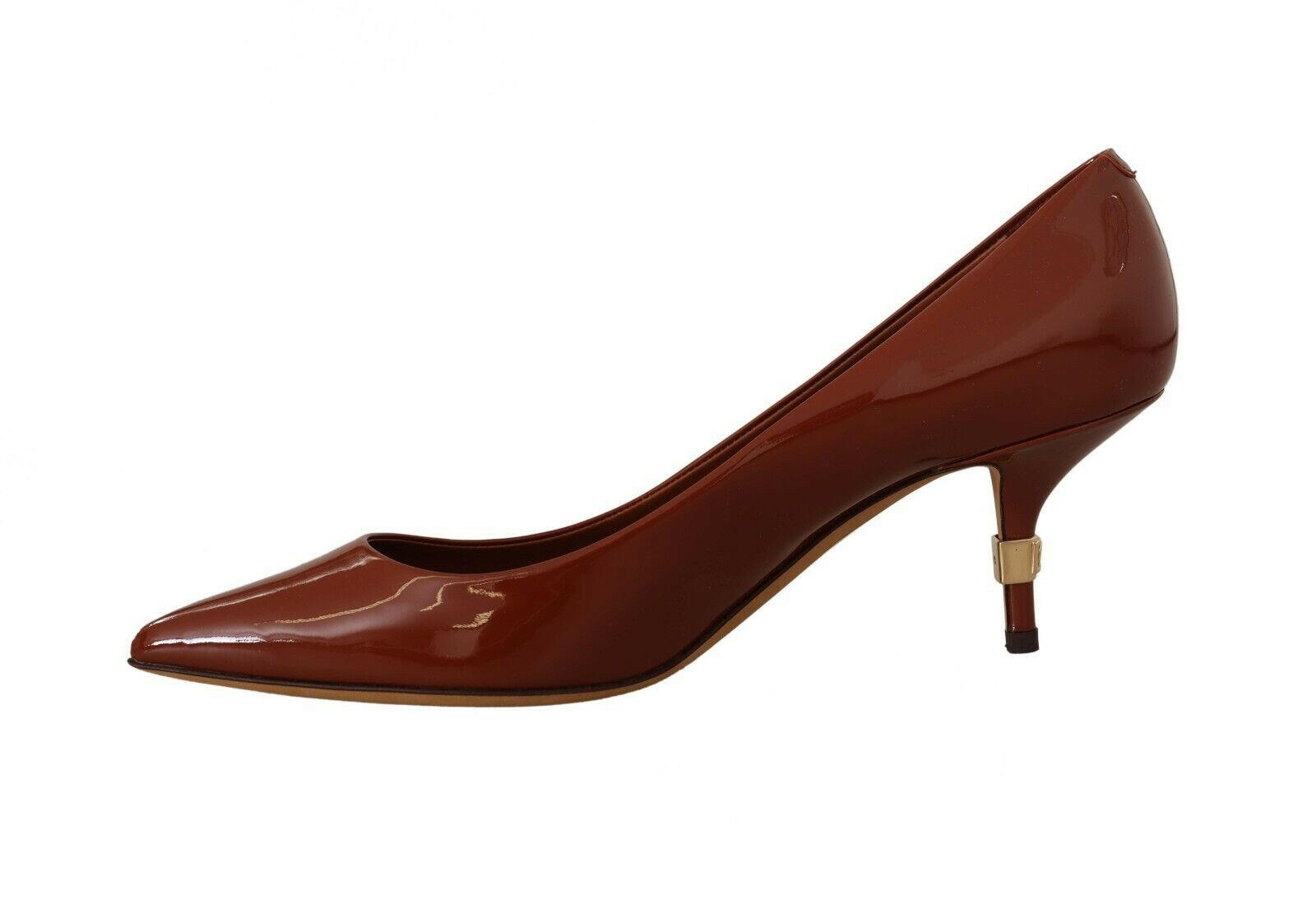 Dolce & Gabbana Brown Kitten Heels Pumps Patent Leather Shoes -   -  Dolce & Gabbana.