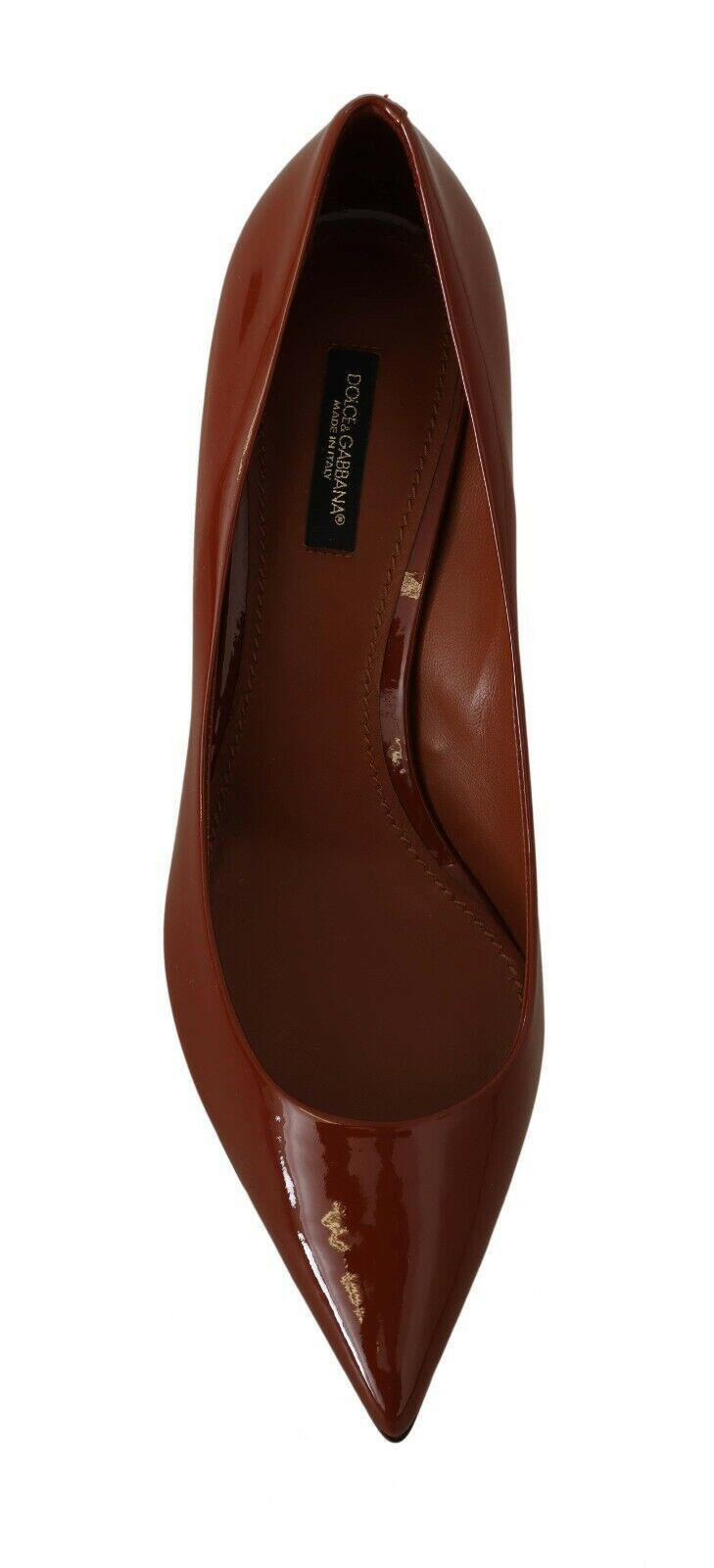 Dolce & Gabbana Brown Kitten Heels Pumps Patent Leather Shoes -   -  Dolce & Gabbana.