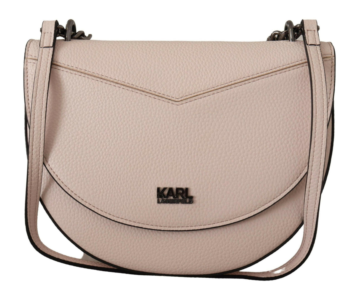 Karl Lagerfeld Elegant Mauve Light Pink Leather Shoulder Bag -  Luxury Shoulder Bag for Women -  Karl Lagerfeld.
