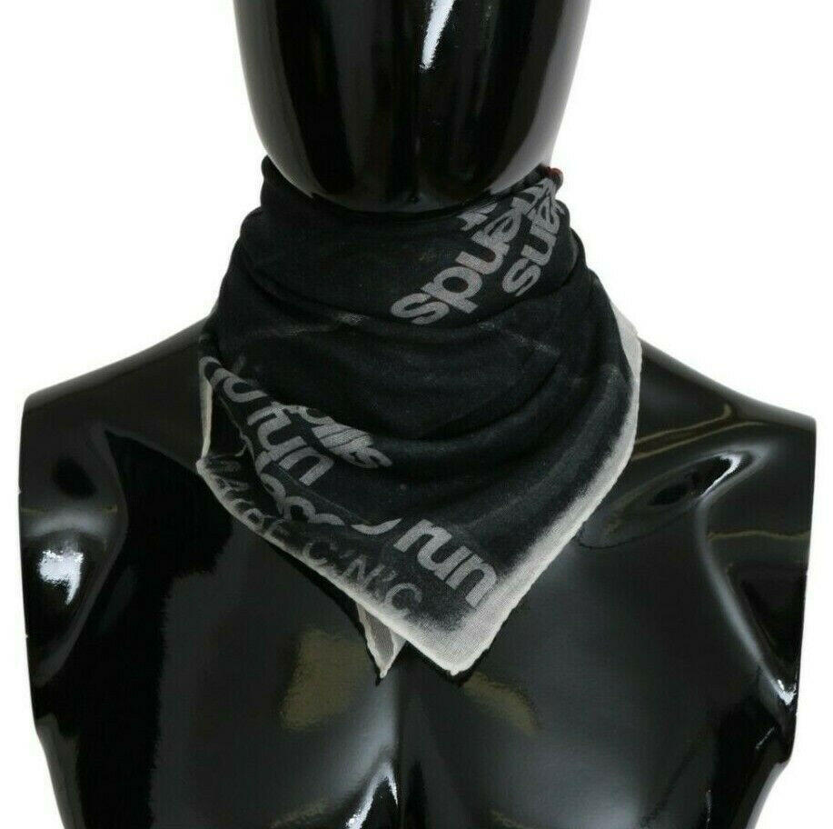 Costume National Dark Gray Wool Foulard Branded Scarf -   -  Costume National.
