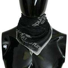 Costume National Dark Gray Wool Foulard Branded Scarf -   -  Costume National.
