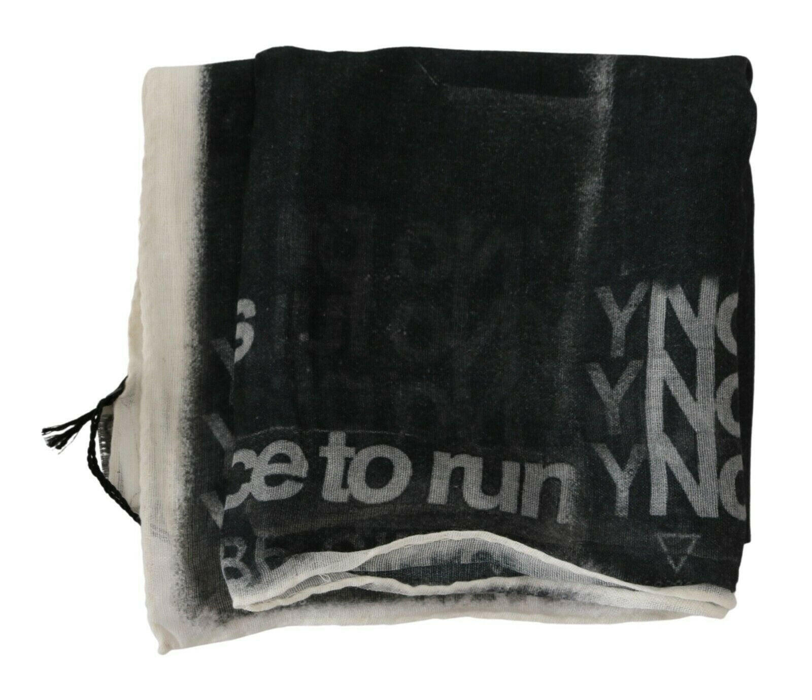 Costume National Dark Gray Wool Foulard Branded Scarf -   -  Costume National.