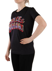 Dolce & Gabbana Black Logo Print Cotton Crew Neck Tee T-shirt -   -  Dolce & Gabbana.