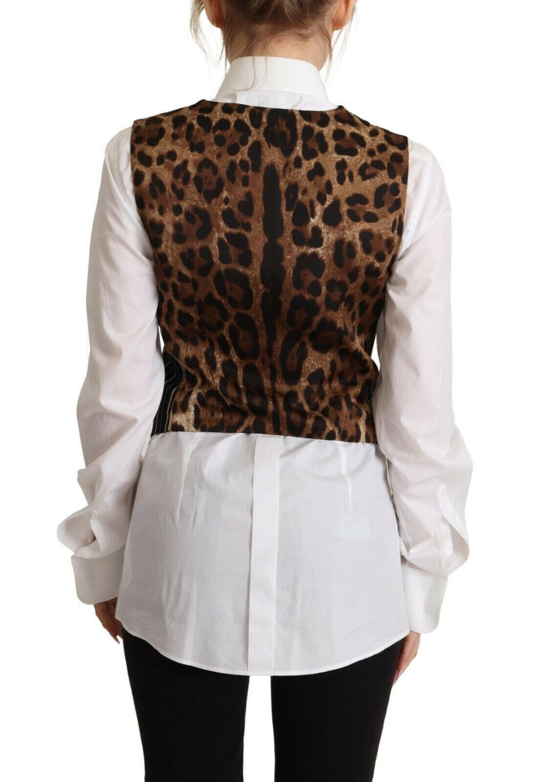 Dolce & Gabbana Black Stripes Wool V-neck Sleeveless Button Vest Top -   -  Dolce & Gabbana.