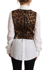 Dolce & Gabbana Black Stripes Wool V-neck Sleeveless Button Vest Top -   -  Dolce & Gabbana.