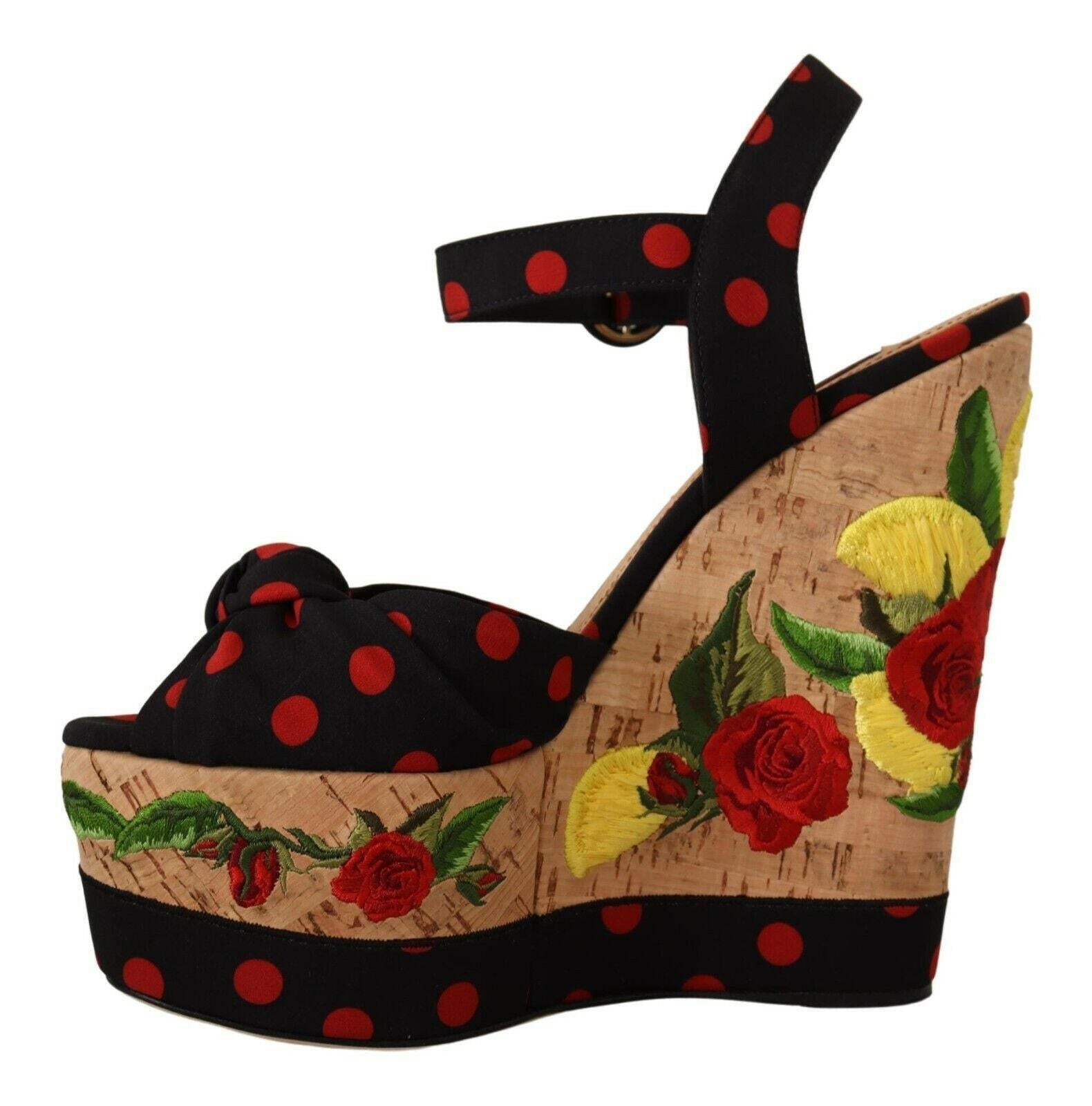 Dolce & Gabbana Multicolor Platform Wedges Sandals Charmeuse Shoes -   -  Dolce & Gabbana.