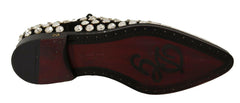 Dolce & Gabbana Black Leather Crystals Lace Up Formal Shoes -   -  Dolce & Gabbana.