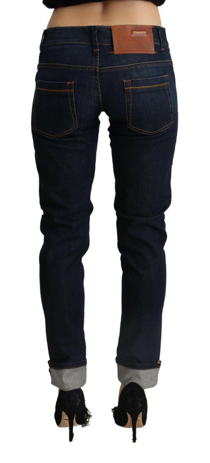 Acht Blue Cotton Low Waist Slim Fit Denim Women Trouser Jeans -   -  Acht.