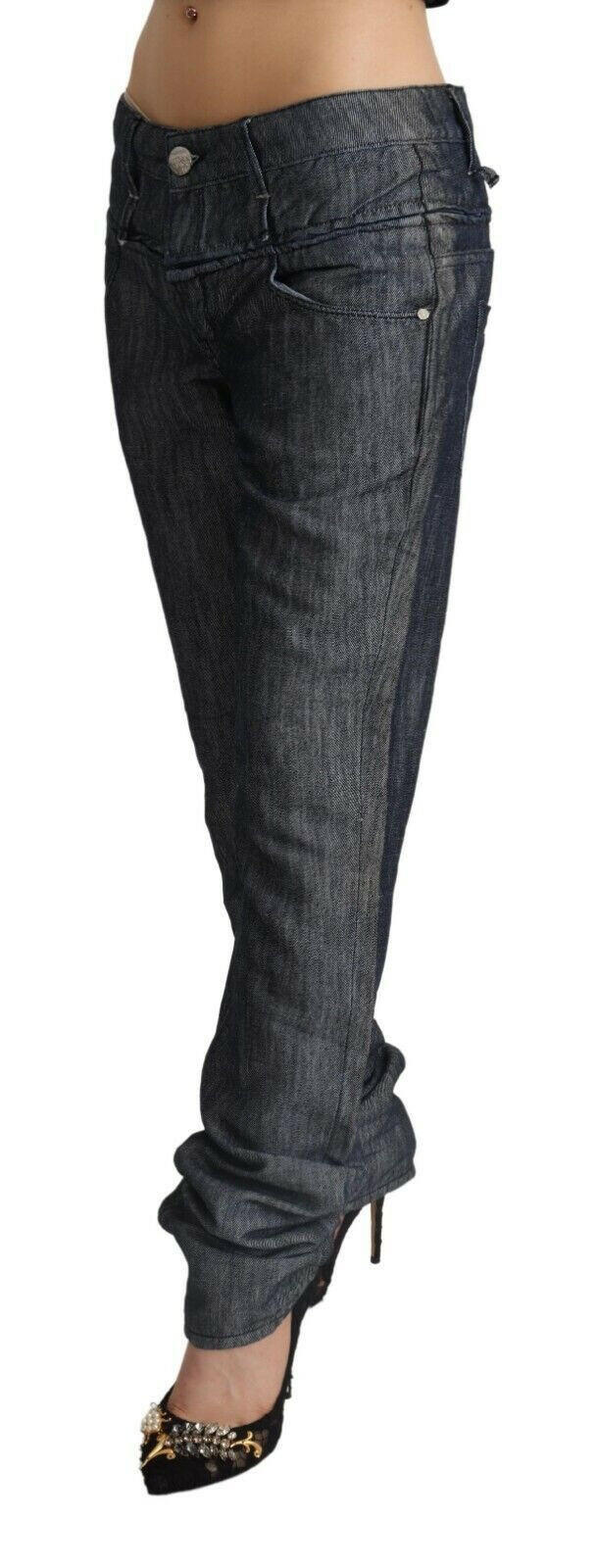 Acht Dark Gray Ramie Mid Wide Waist Straight Denim Jeans -   -  Acht.