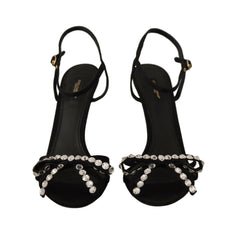 Dolce & Gabbana Black Crystals Ankle Strap Heels Sandals Shoes -   -  Dolce & Gabbana.