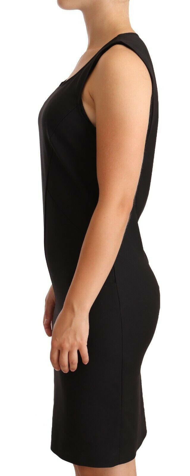 Patrizia Pepe Black Cotton Blend Sleeveless Knee Length Sheath Dress -   -  Patrizia Pepe.