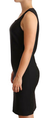 Patrizia Pepe Black Cotton Blend Sleeveless Knee Length Sheath Dress -   -  Patrizia Pepe.