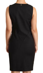 Patrizia Pepe Black Cotton Blend Sleeveless Knee Length Sheath Dress -   -  Patrizia Pepe.
