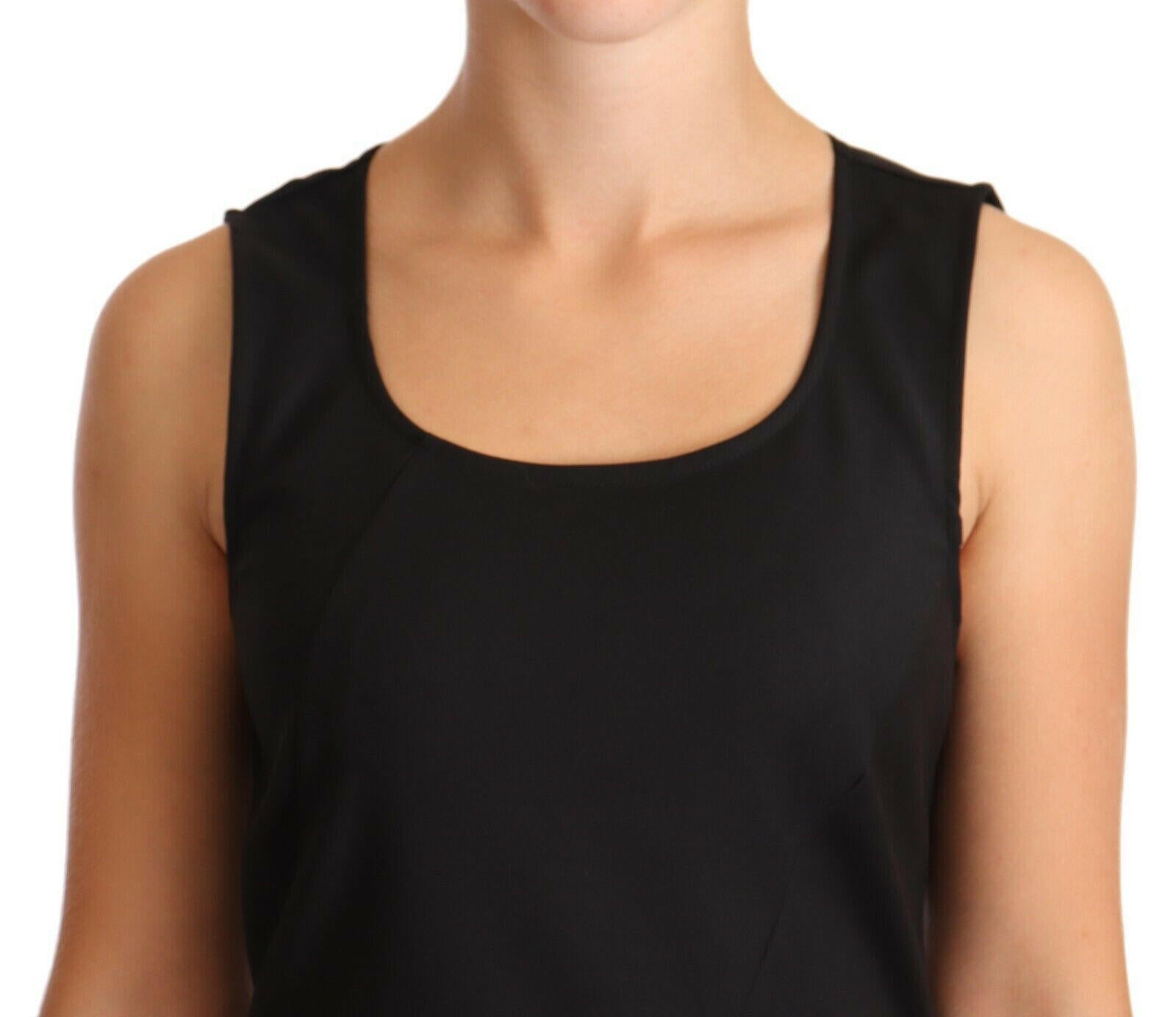 Patrizia Pepe Black Cotton Blend Sleeveless Knee Length Sheath Dress -   -  Patrizia Pepe.