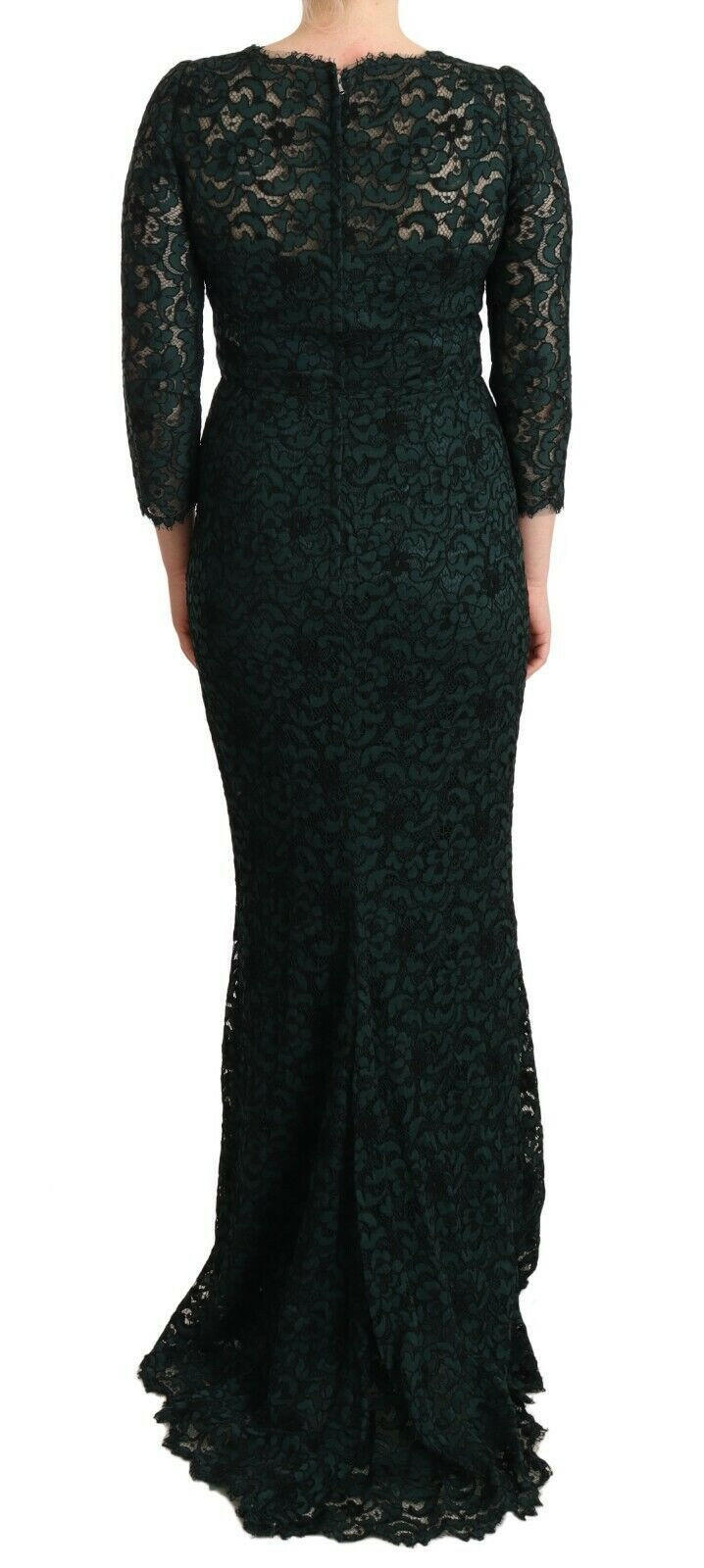 Dolce & Gabbana Green Floral Lace Maxi Floor Length Dress -   -  Dolce & Gabbana.