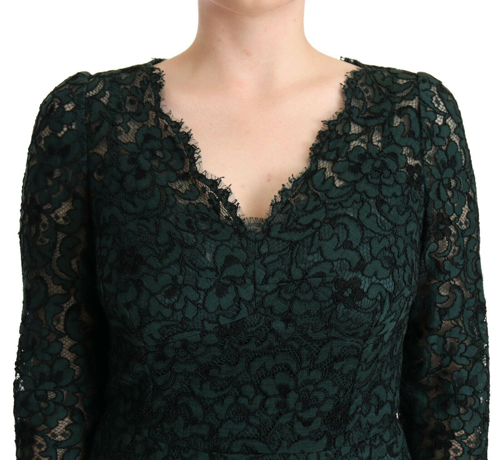 Dolce & Gabbana Green Floral Lace Maxi Floor Length Dress -   -  Dolce & Gabbana.