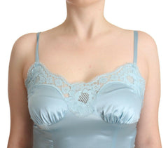 Dolce & Gabbana Blue Lace A-line Spaghetti Strap Midi Dress -   -  Dolce & Gabbana.
