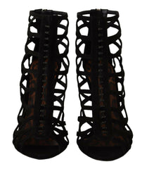 Dolce & Gabbana Black Suede Stiletto Heels Bette Sandals Shoes -   -  Dolce & Gabbana.
