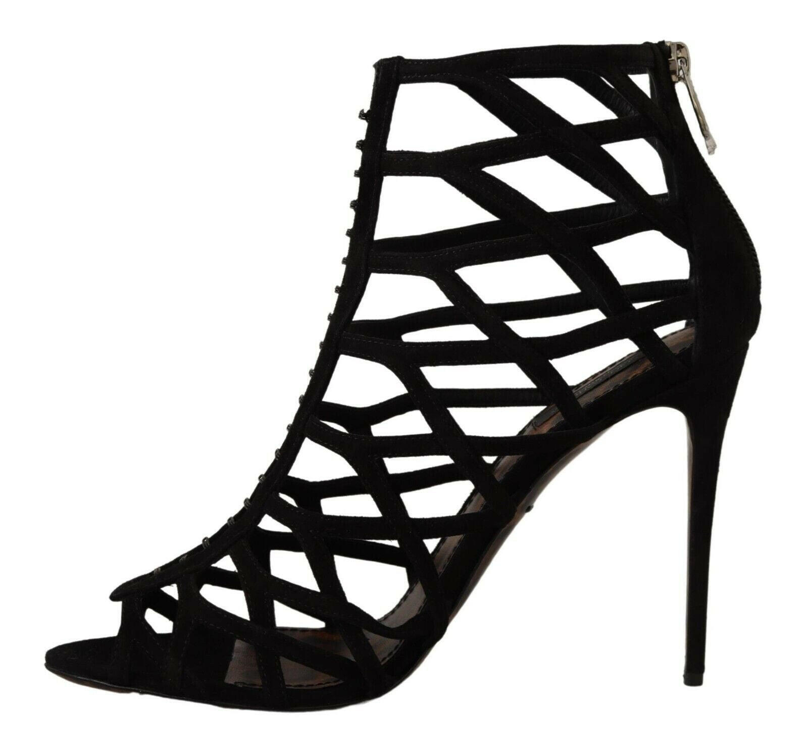Dolce & Gabbana Black Suede Stiletto Heels Bette Sandals Shoes -   -  Dolce & Gabbana.