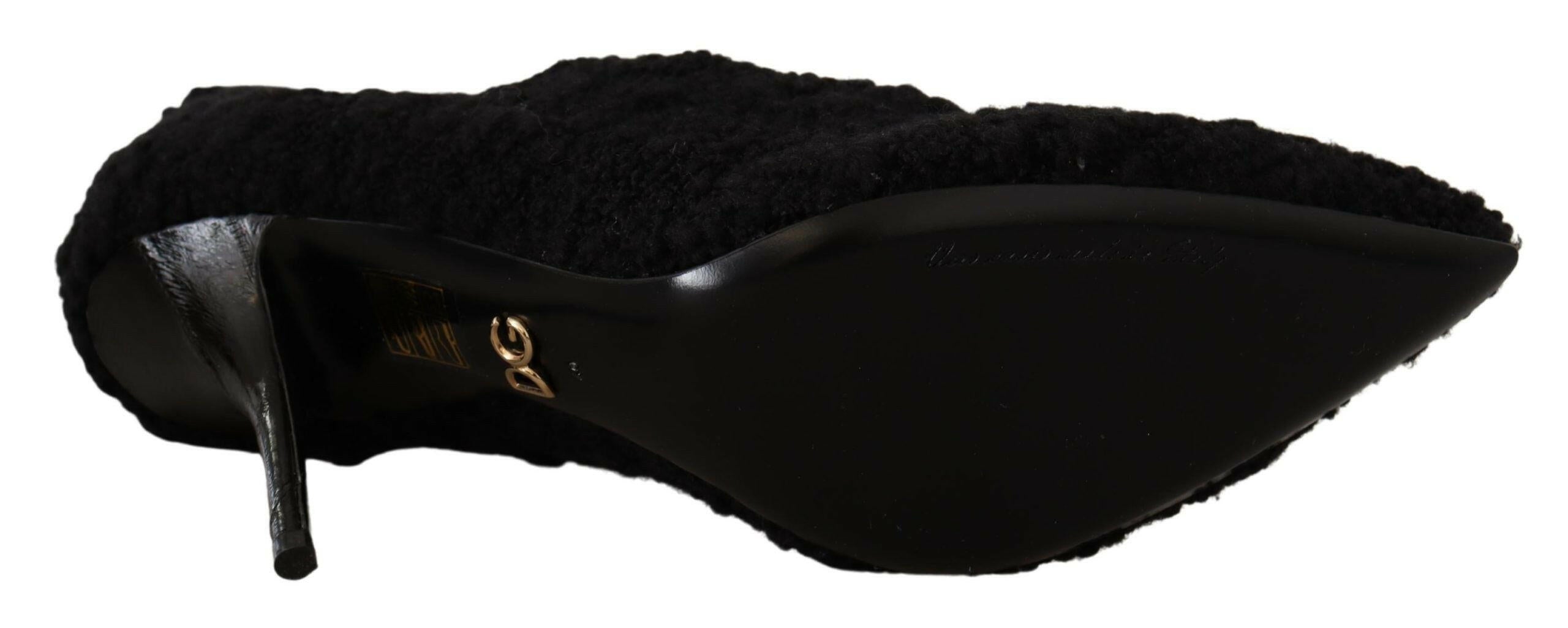 Dolce & Gabbana Black Stiletto Heels Mid Calf Women Boots -   -  Dolce & Gabbana.