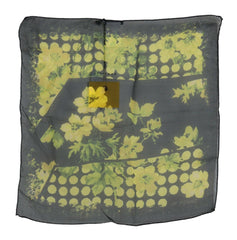 GF Ferre Black Yellow Floral Wrap Shawl Foulard Scarf -   -  GF Ferre.
