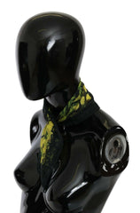 GF Ferre Black Yellow Floral Wrap Shawl Foulard Scarf -   -  GF Ferre.