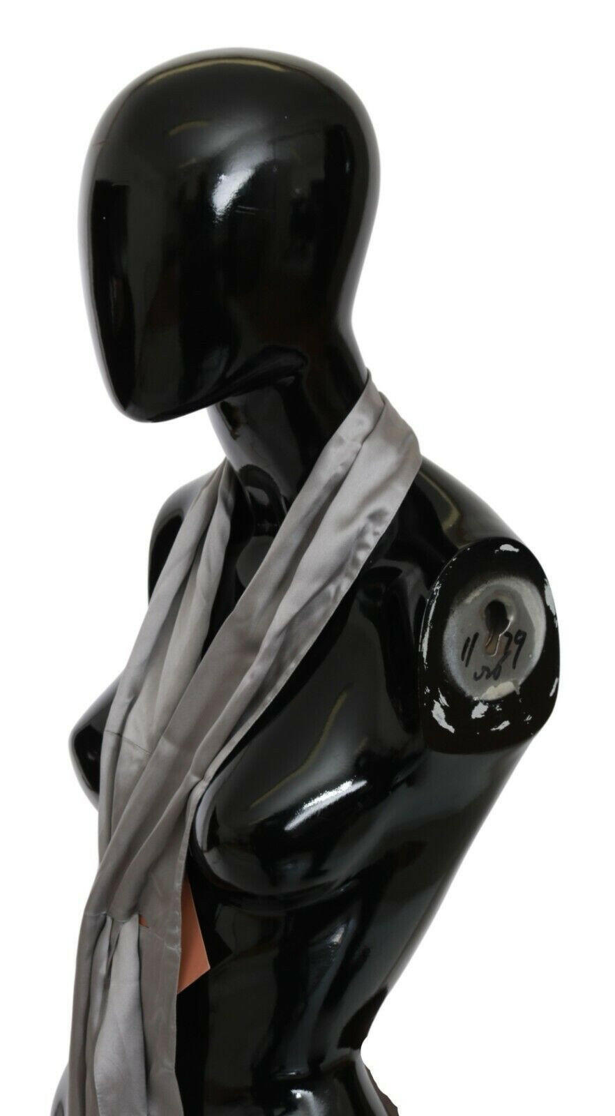 Ermanno Scervino Metallic Silver Silk Neck Wrap Shawl Scarf -   -  Ermanno Scervino.