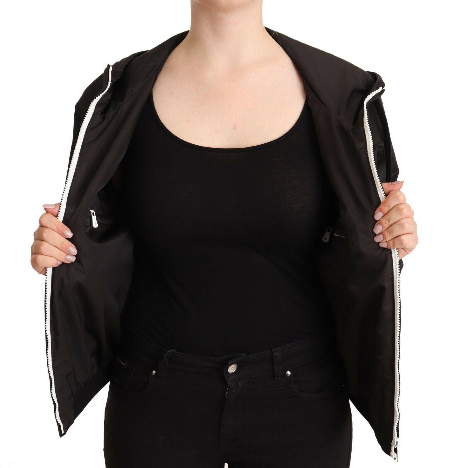 Dolce & Gabbana Black Polyester Hooded Bomber Full Zip Jacket -   -  Dolce & Gabbana.
