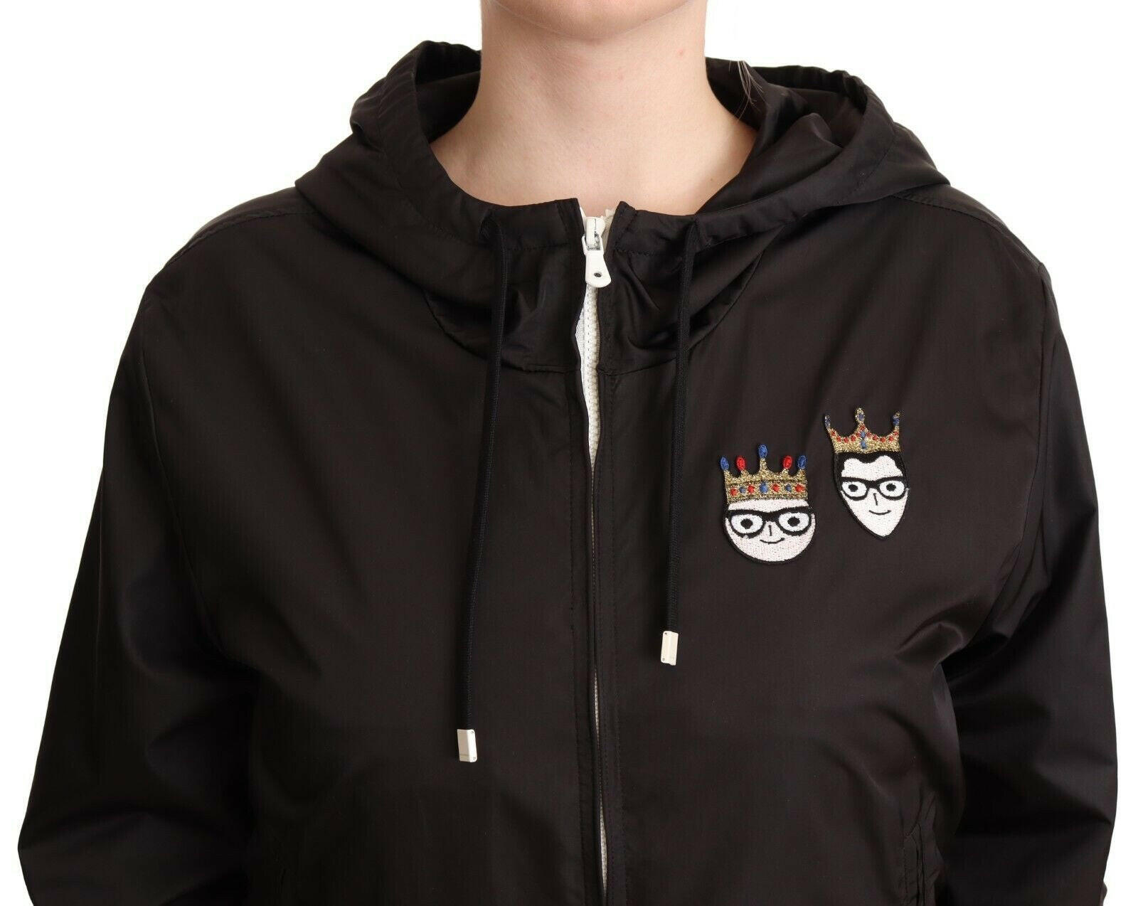 Dolce & Gabbana Black Polyester Hooded Bomber Full Zip Jacket -   -  Dolce & Gabbana.