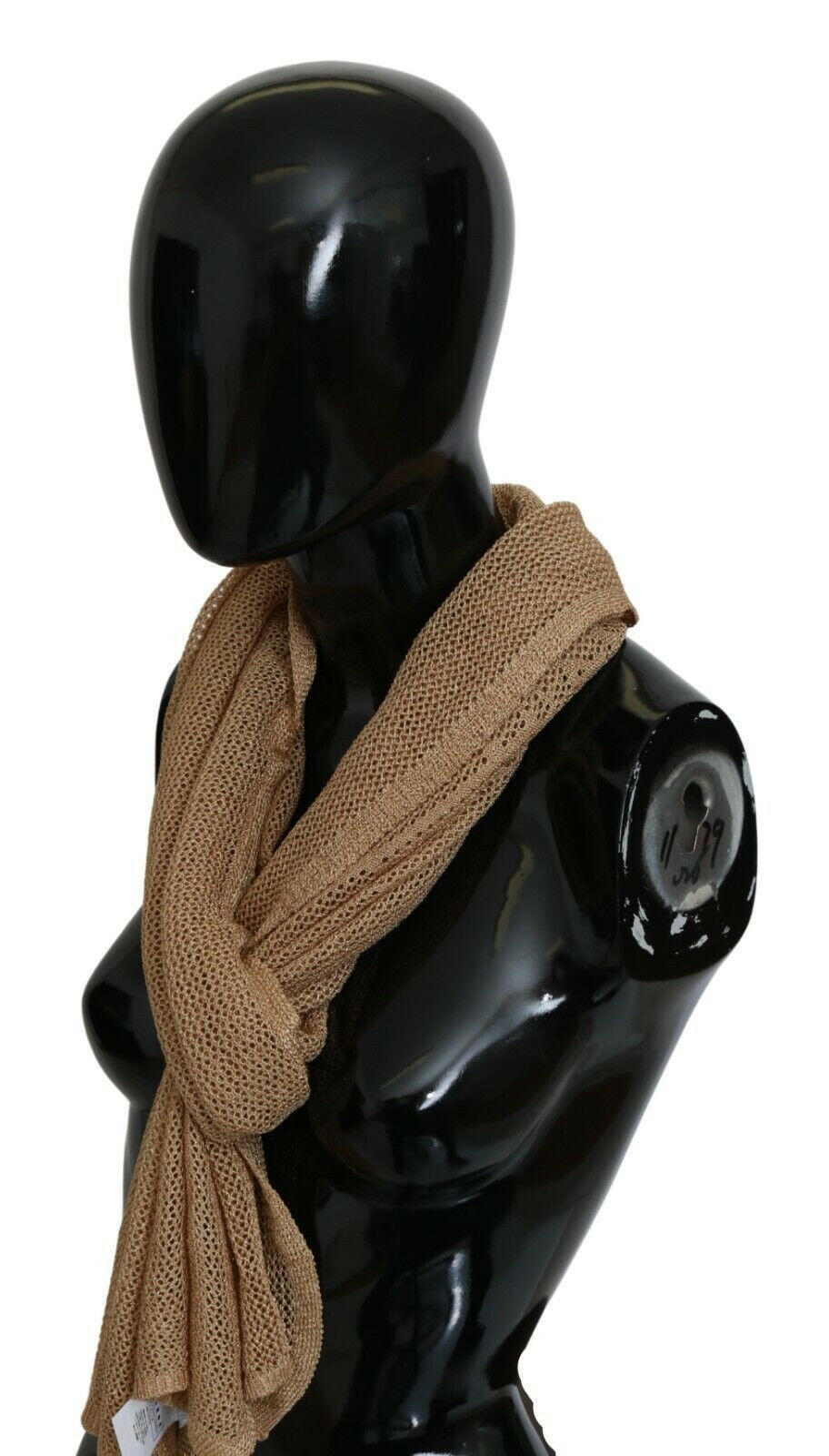 GF Ferre Brown Neck Wrap Winter Shawl Foulard Scarf -   -  GF Ferre.