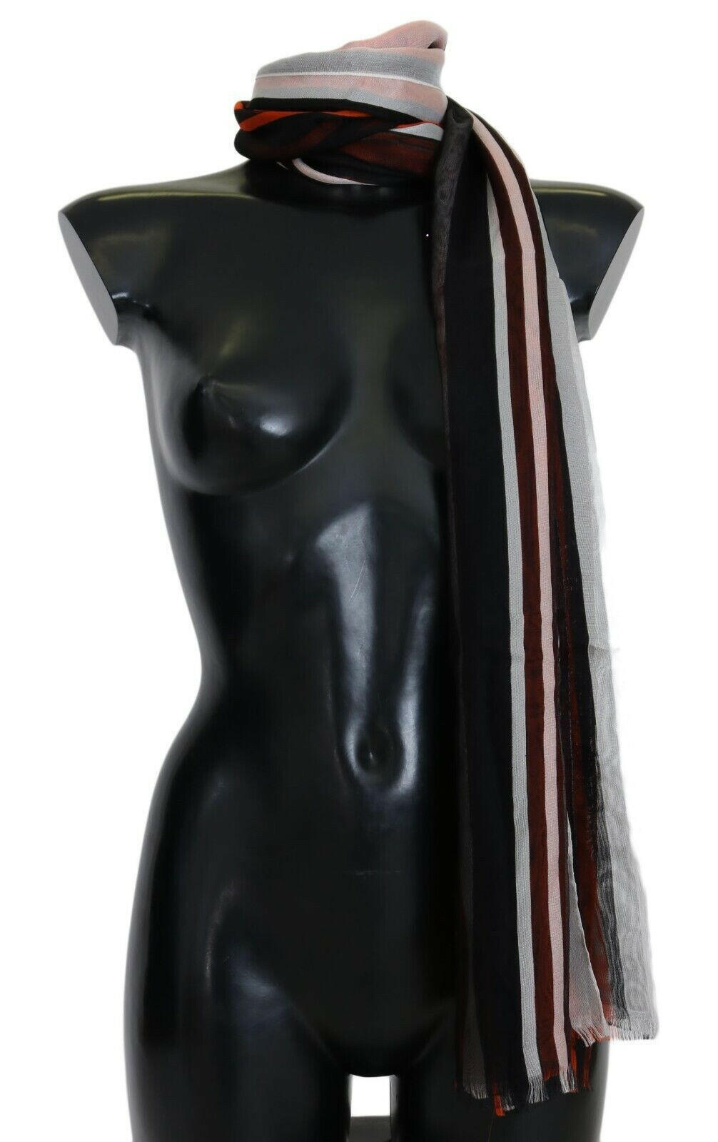 Dolce & Gabbana Multicolor Striped Silk Shawl Fringes Scarf -   -  Dolce & Gabbana.