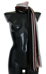 Dolce & Gabbana Multicolor Striped Silk Shawl Fringes Scarf -   -  Dolce & Gabbana.