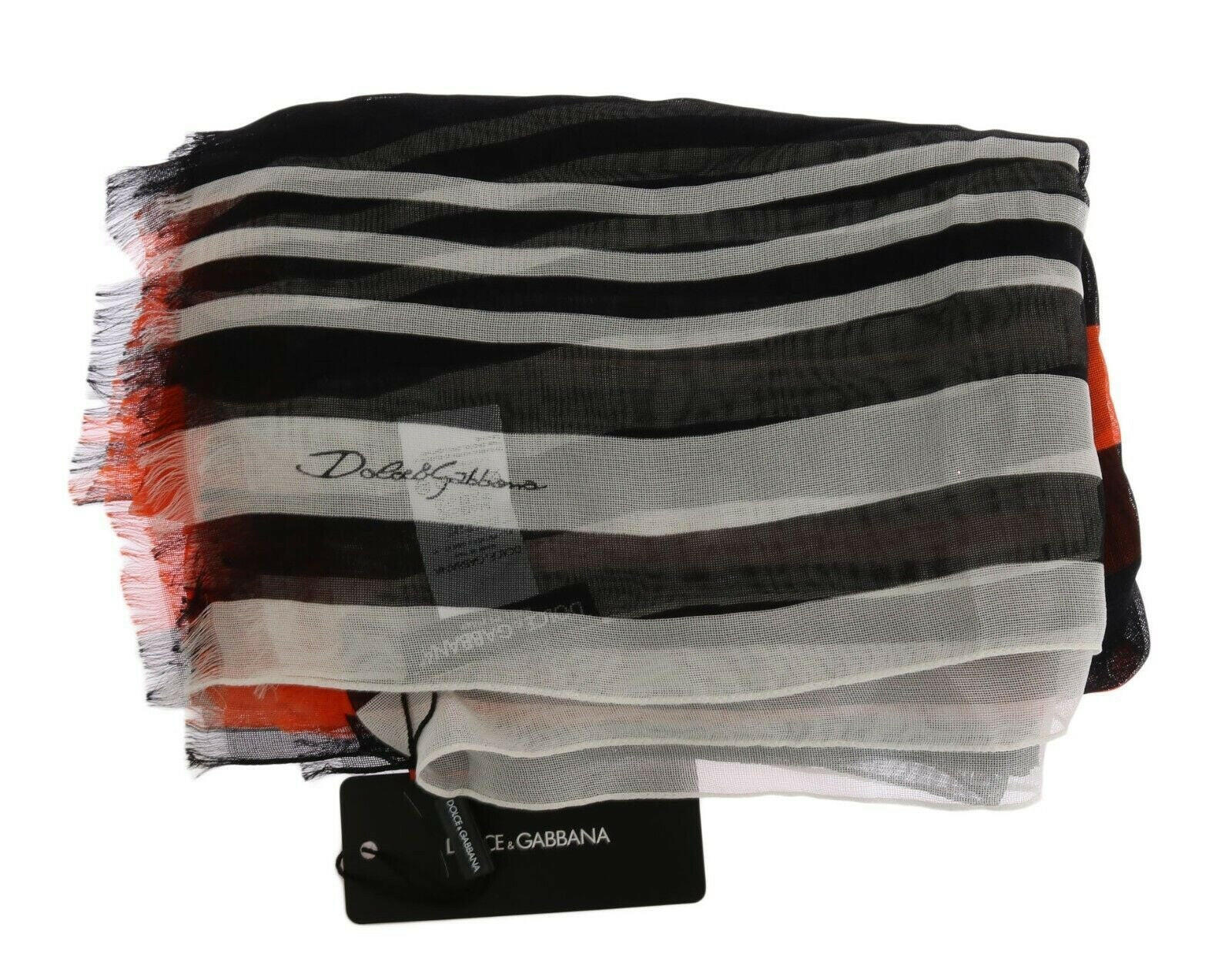 Dolce & Gabbana Multicolor Striped Silk Shawl Fringes Scarf -   -  Dolce & Gabbana.